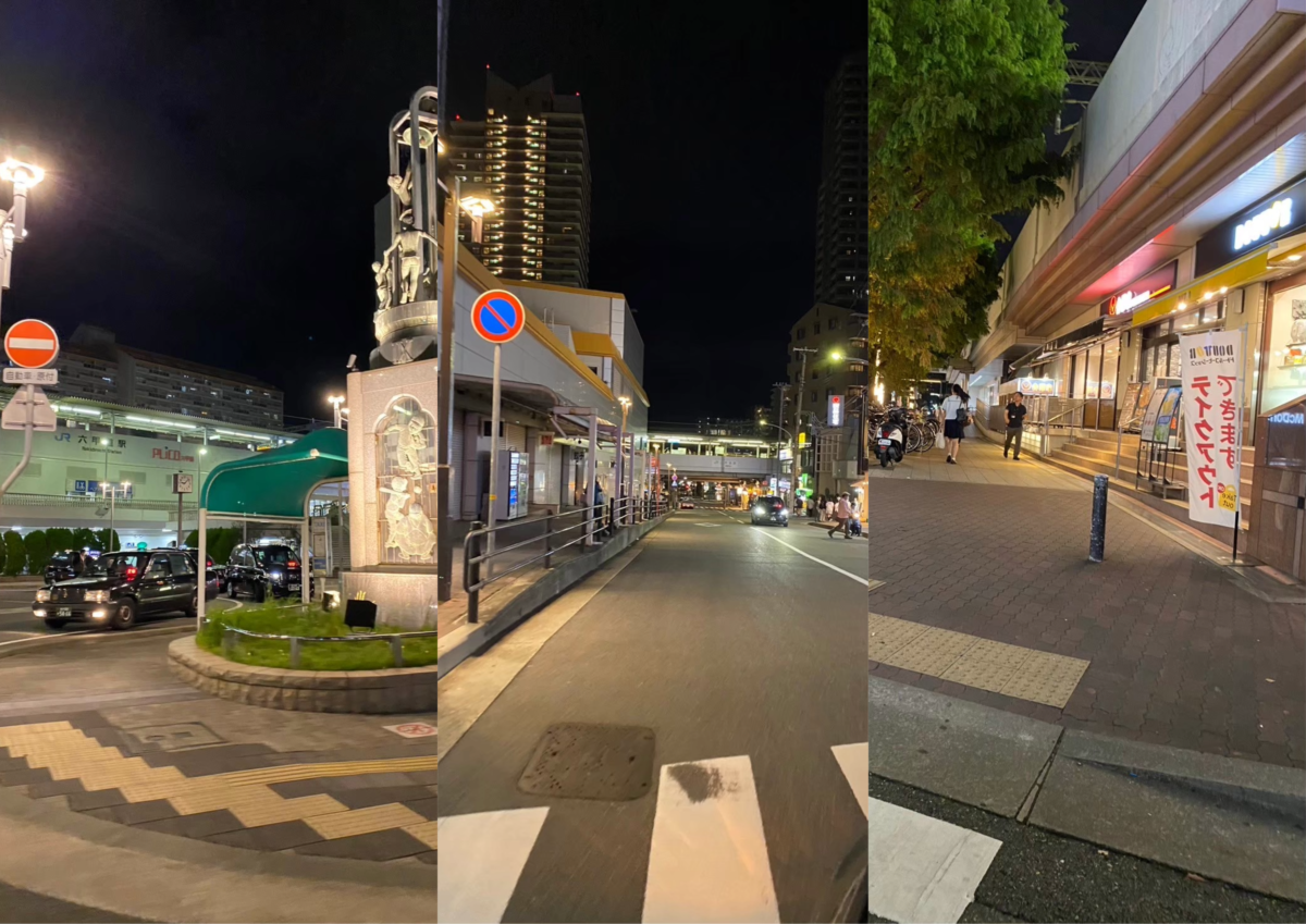 JR六甲道駅エリアの夜の写真