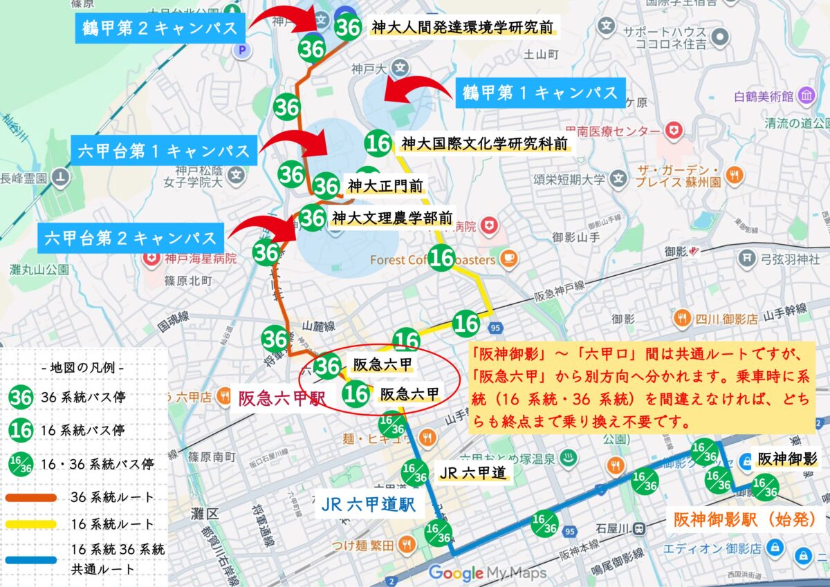 神戸大学全体バスルート