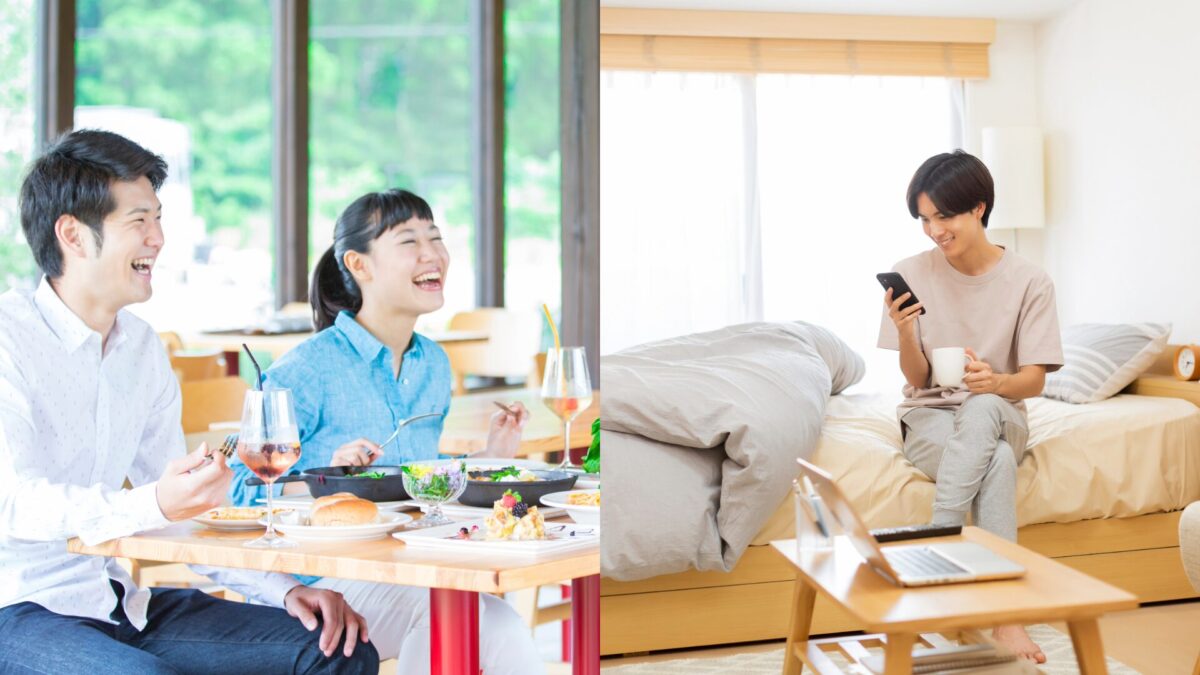 食事付き or 1人暮らし