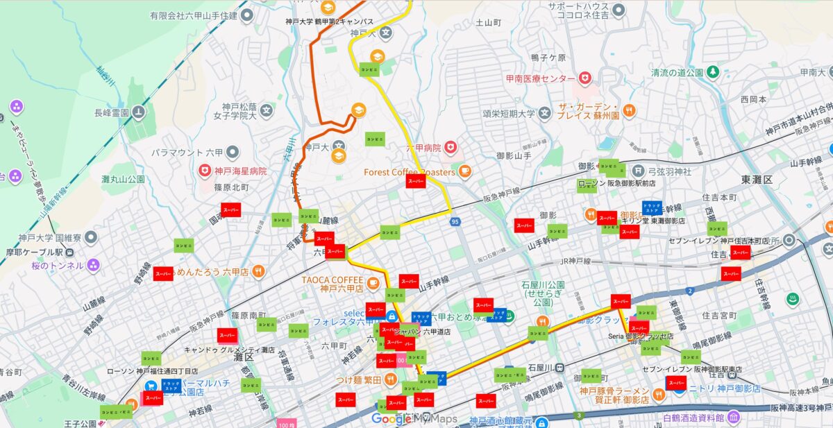 神戸大学周辺マップ